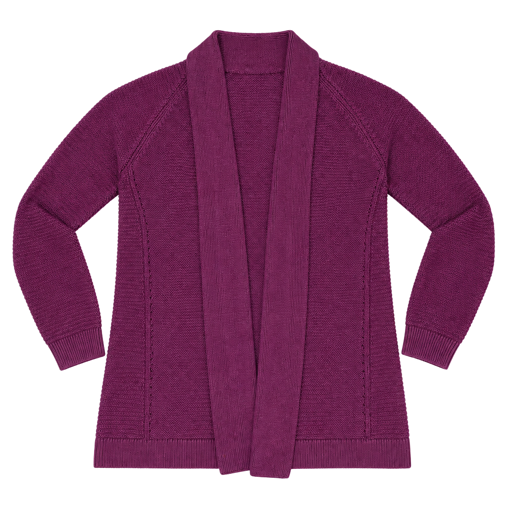 L.L. Bean Cardigan Size M Purple Cotton Shawl 1