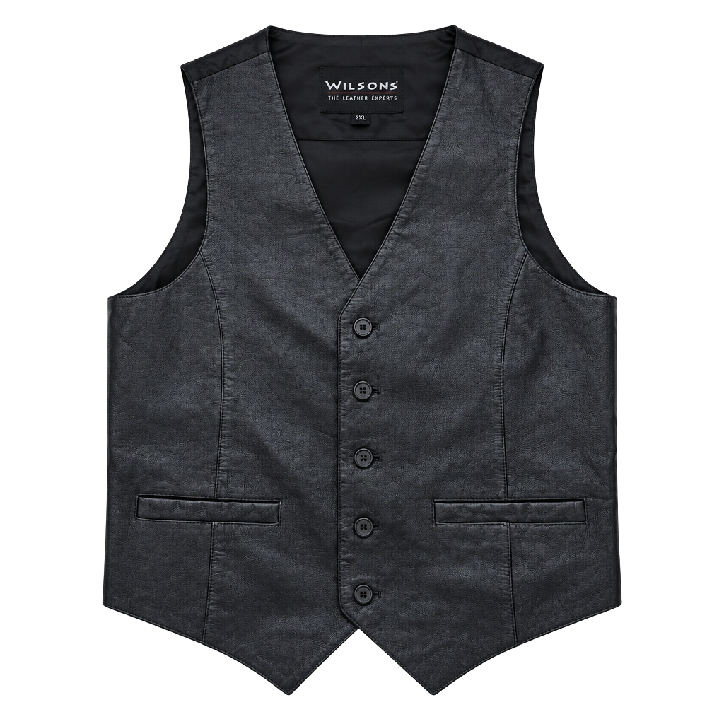 Wilsons Leather Vest Size M Black 1