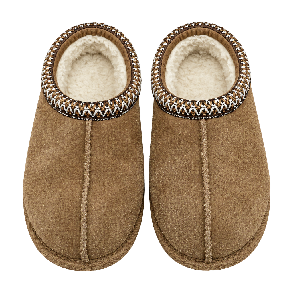 Kids Ugg Scuffette Slippers Brown Suede Shearling 1