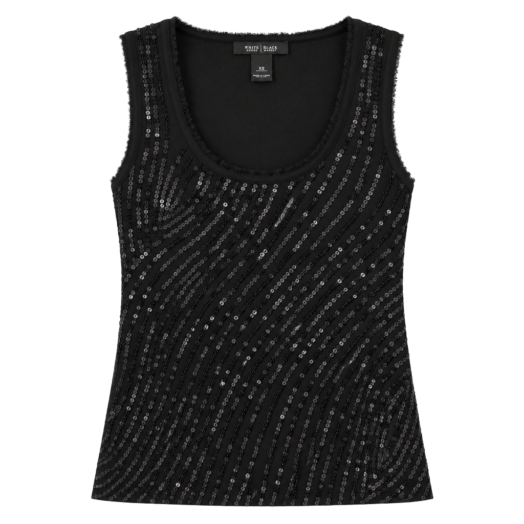 White House Black Market Beaded Sequin Tank Top 1