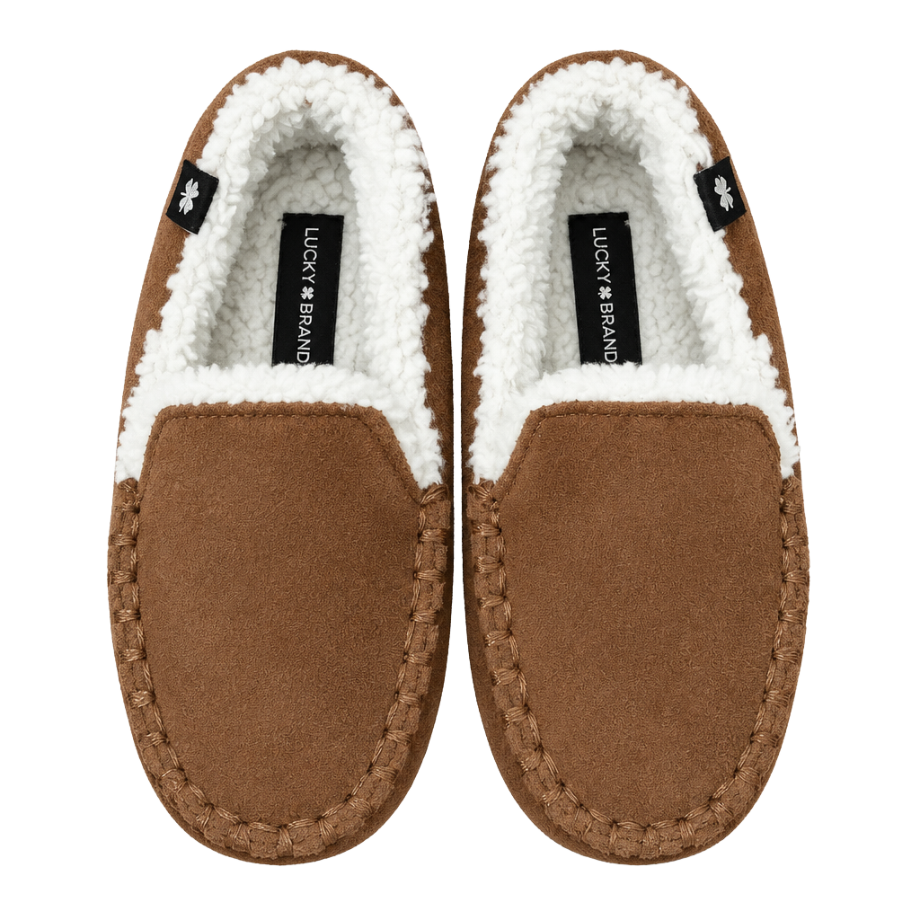 Infant Lucky Brand Slippers Brown Faux Fur Sherpa Lined 1
