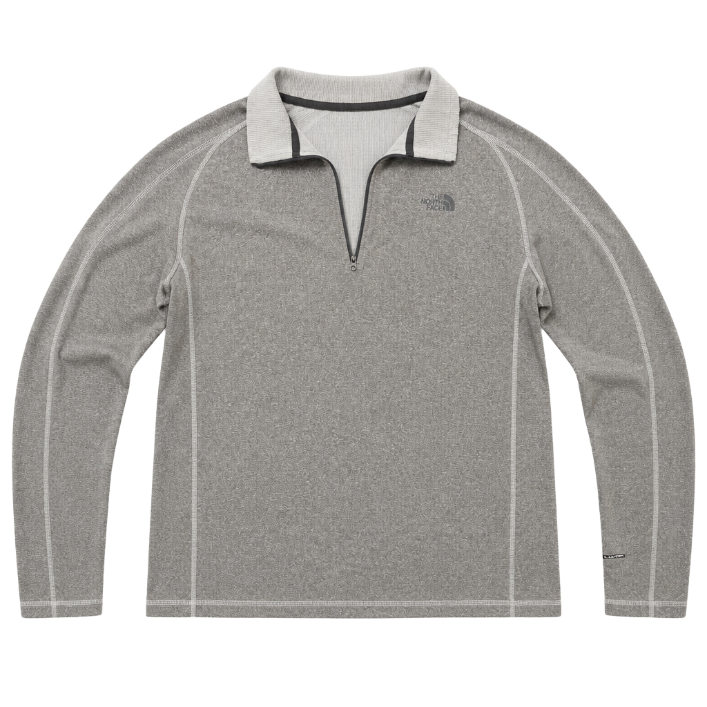 The North Face Men's Gray FlashDry Quarter Zip Long Sleeve Pullover Jacket Large 1