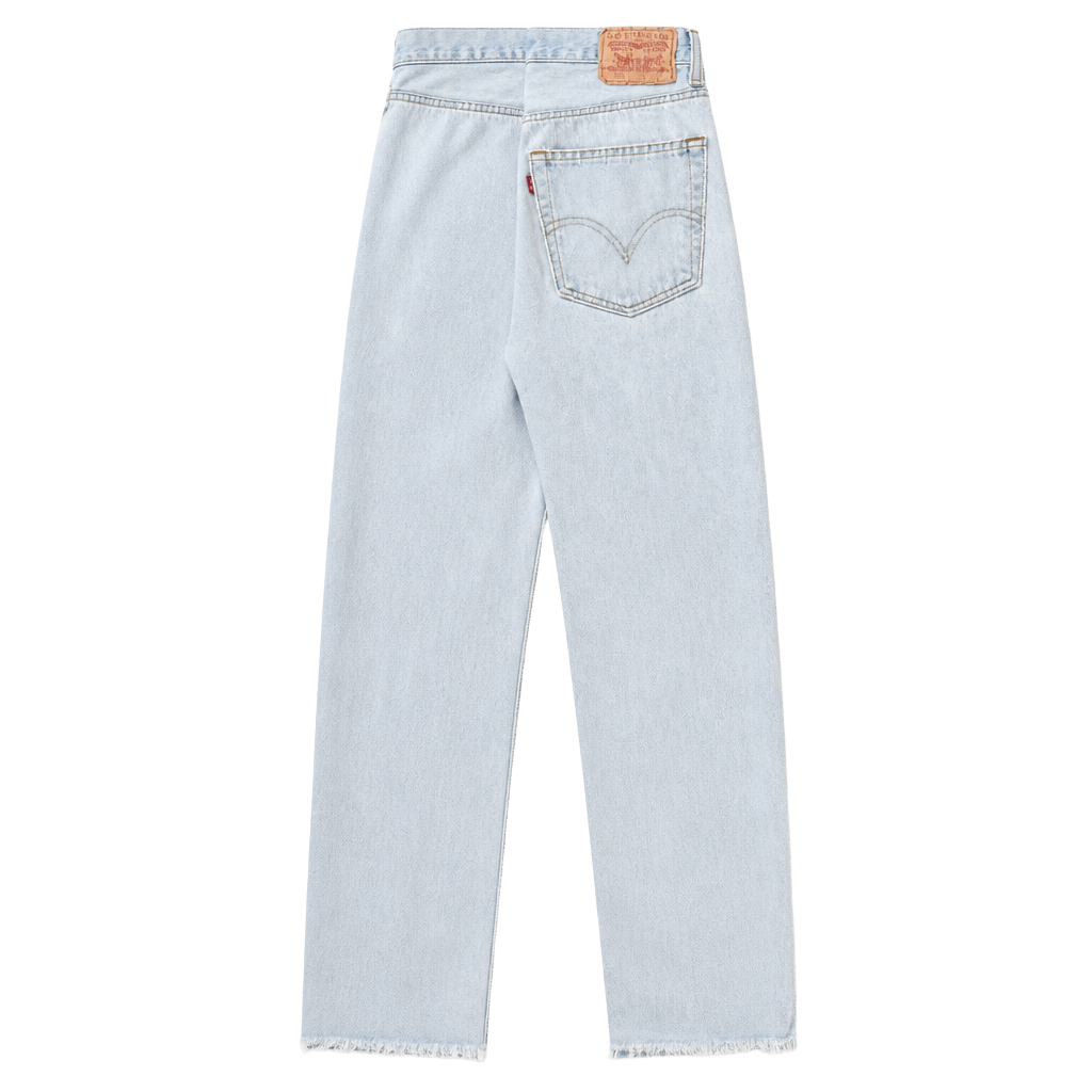 Levi's 505 Straight Leg Jeans Light Wash Raw Hem 1