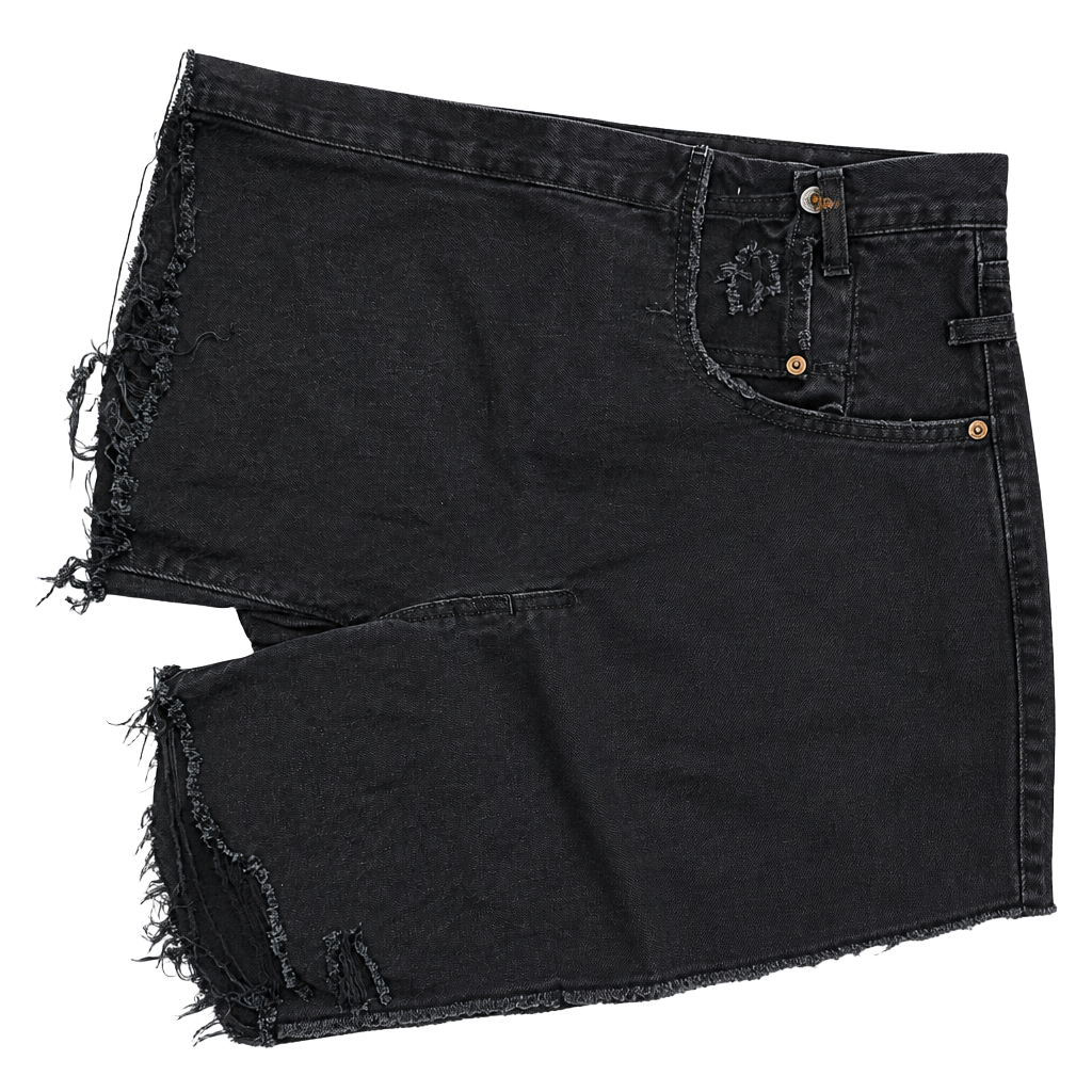Levi's 501 Women's Black Denim Cut-Off Shorts with Distressed Hem 1