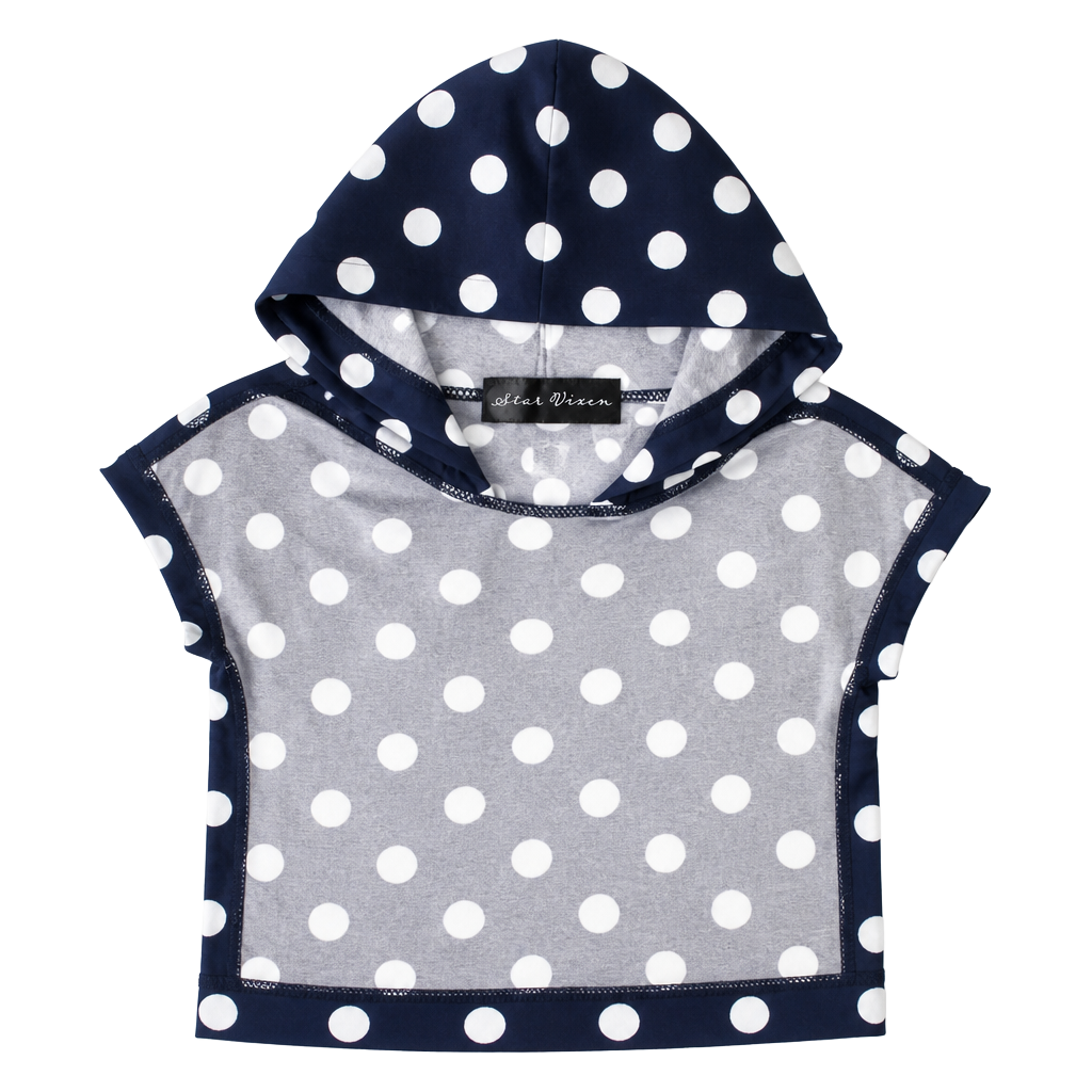 Star Vixen Navy Blue and White Polka Dot Blouse Size 1X 1