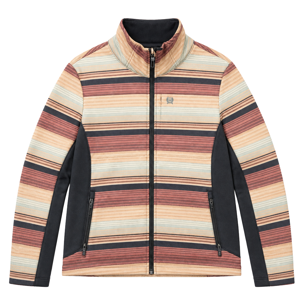 Cinch Women's Bonded Soft Shell Stripe Zip-Up Jacket 1