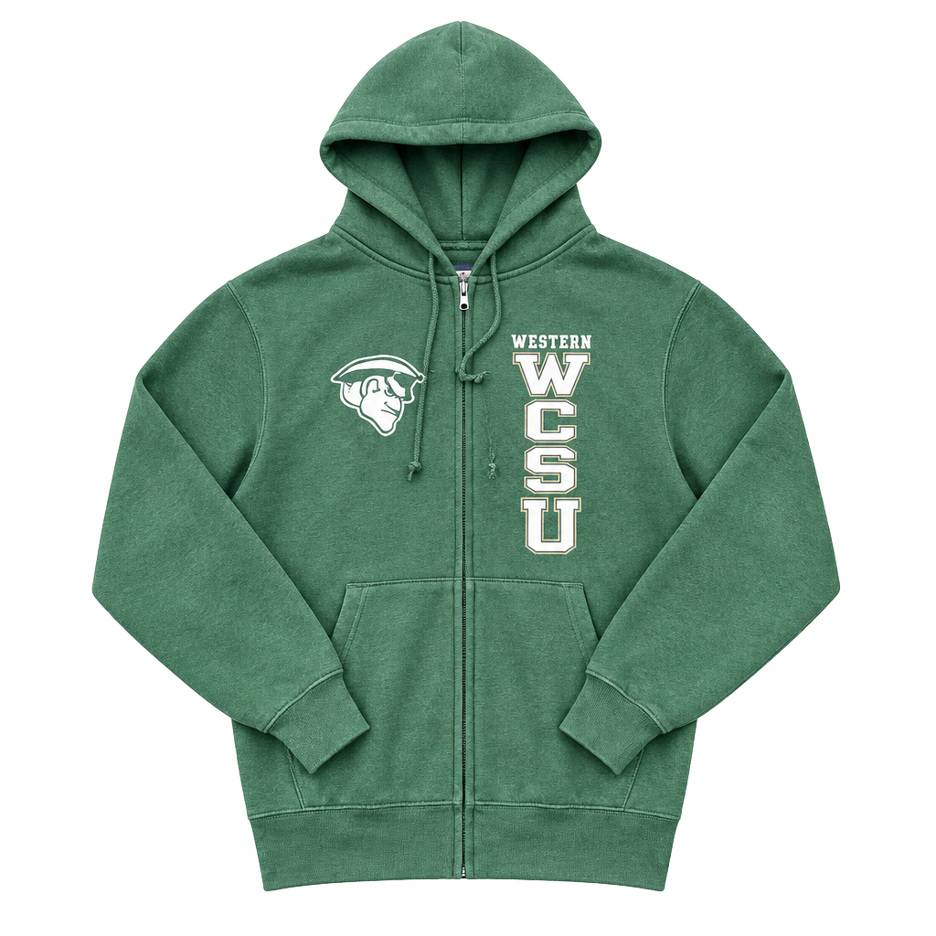JanSport Western Connecticut State University Zip Hoodie Size S Green 1