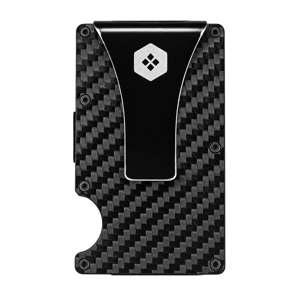 Sorax Black Carbon Fiber Pattern Slim Fold Wallet Card Holder Money Clip Men’s 1