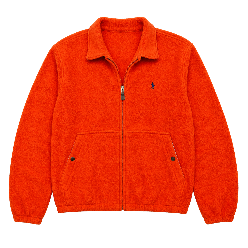Vintage 1990s Polo by Ralph Lauren Fleece Jacket Orange 1