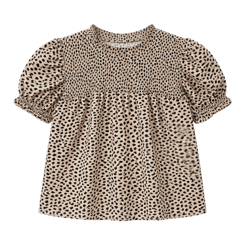 Target Universal Thread Smocked Puff Sleeve Blouse Animal Print 1