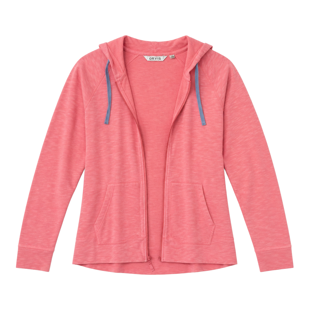 Orvis Women's Pink Full Zip Hoodie Sweatshirt 1