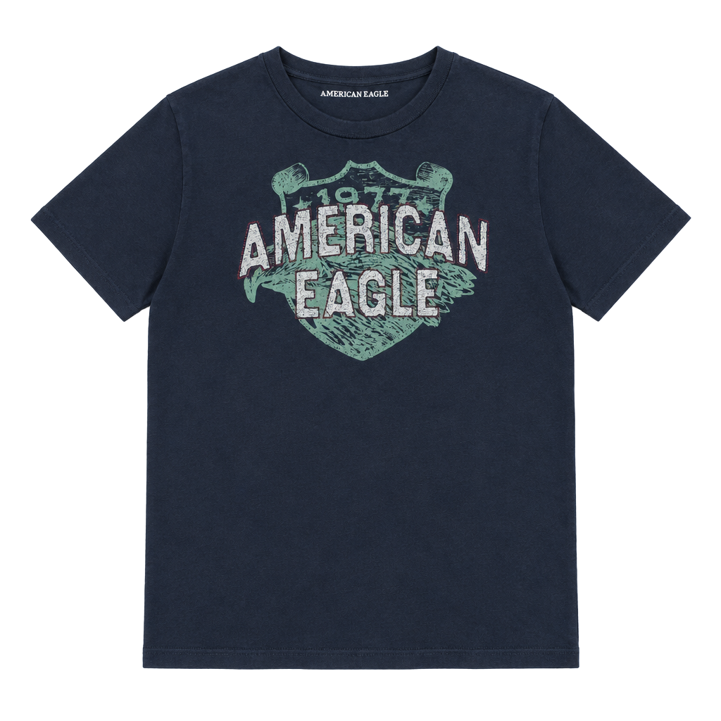 American Eagle Outfitters T-Shirt Size XL 1977 Graphic Navy 1