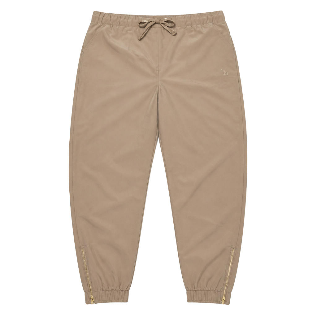 Albion Fit Women's Taupe Active Jogger Pants with Ankle Zippers Size M 1