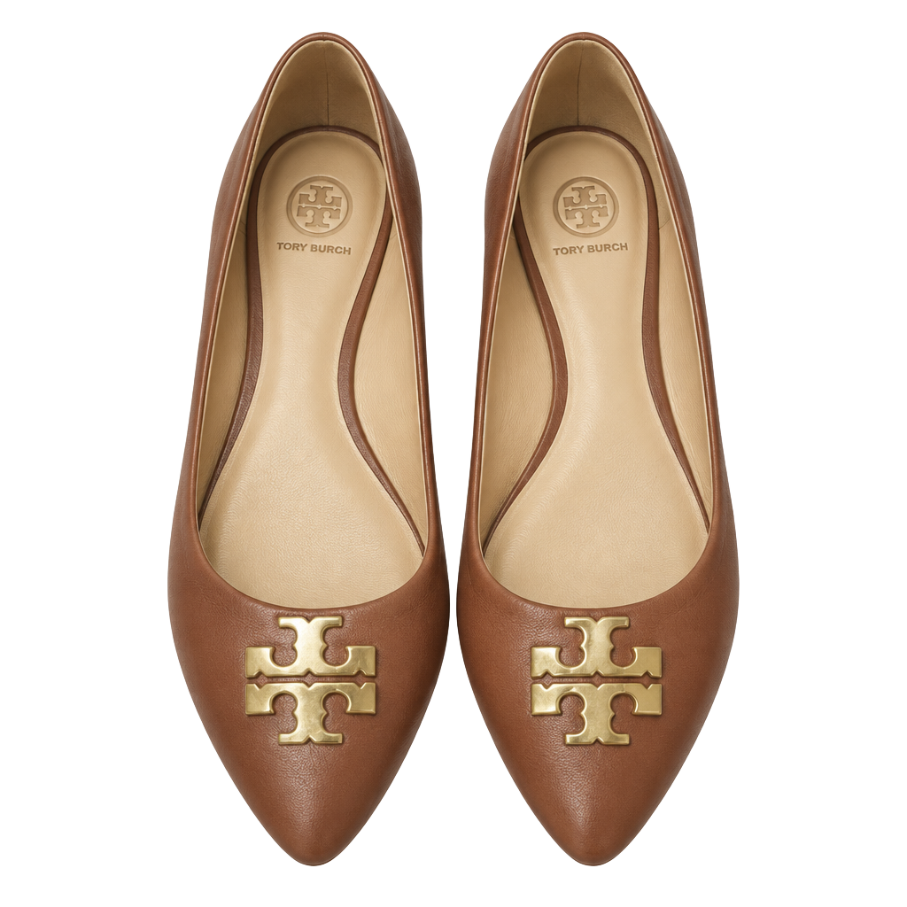 Tory Burch Raleigh Leather Ballet Flats Brown 1