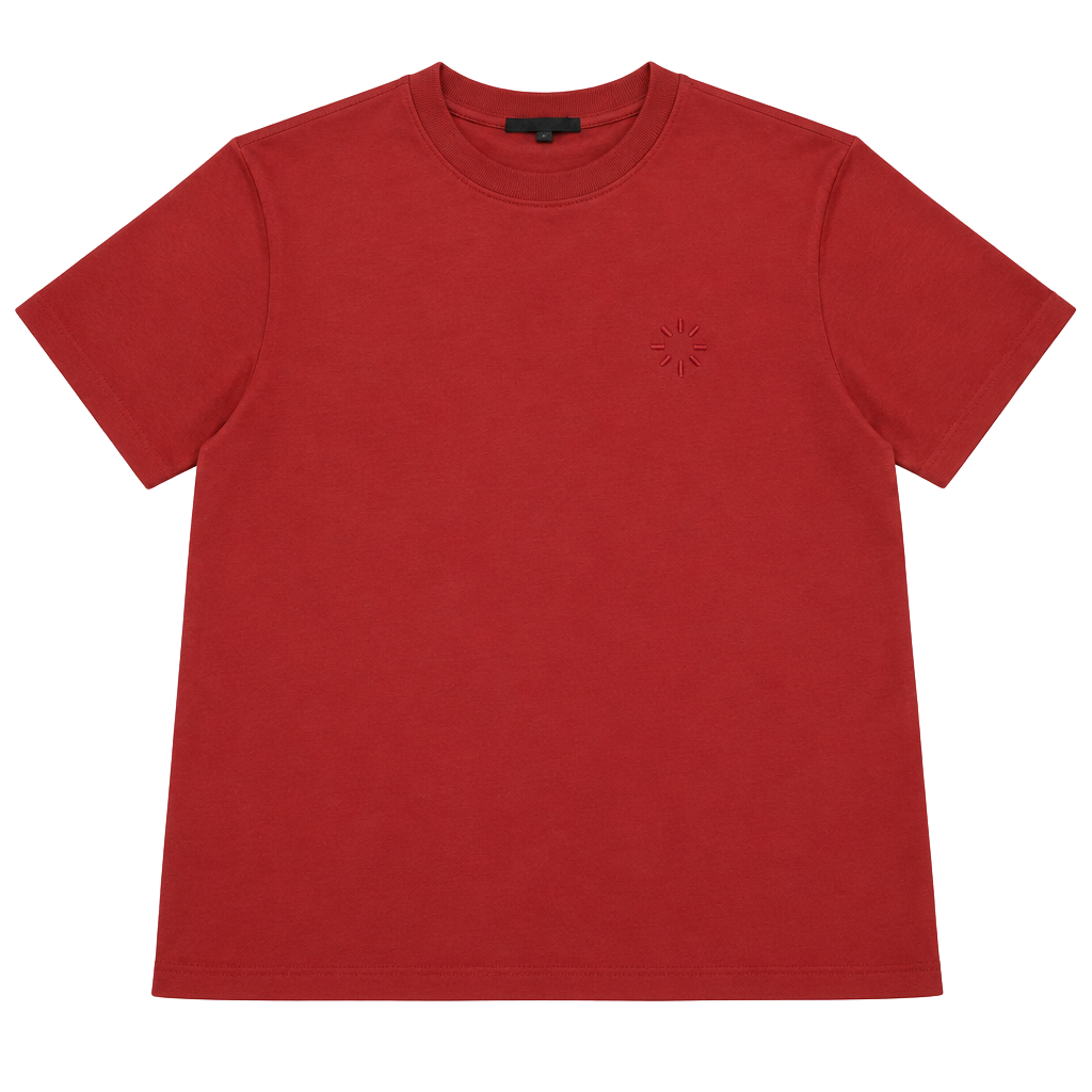 AllSaints T-Shirt Size X-Small Red Logo Embroidered Crewneck 1