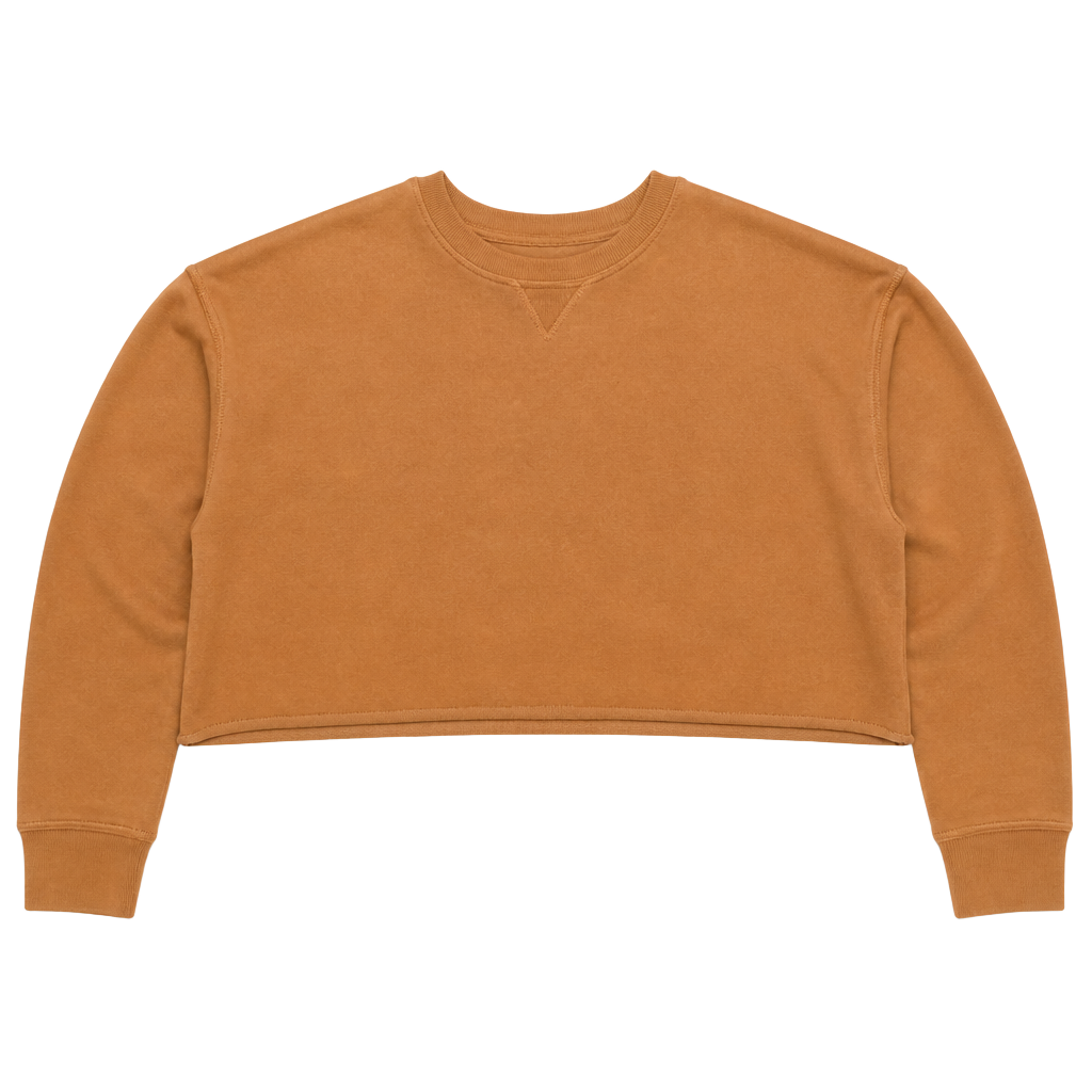 Free People Cool Rider Pullover Sweatshirt Cropped Orange 1