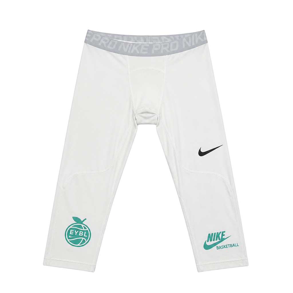 Nike Pro EYBL Basketball Compression 3/4 Tights White 1