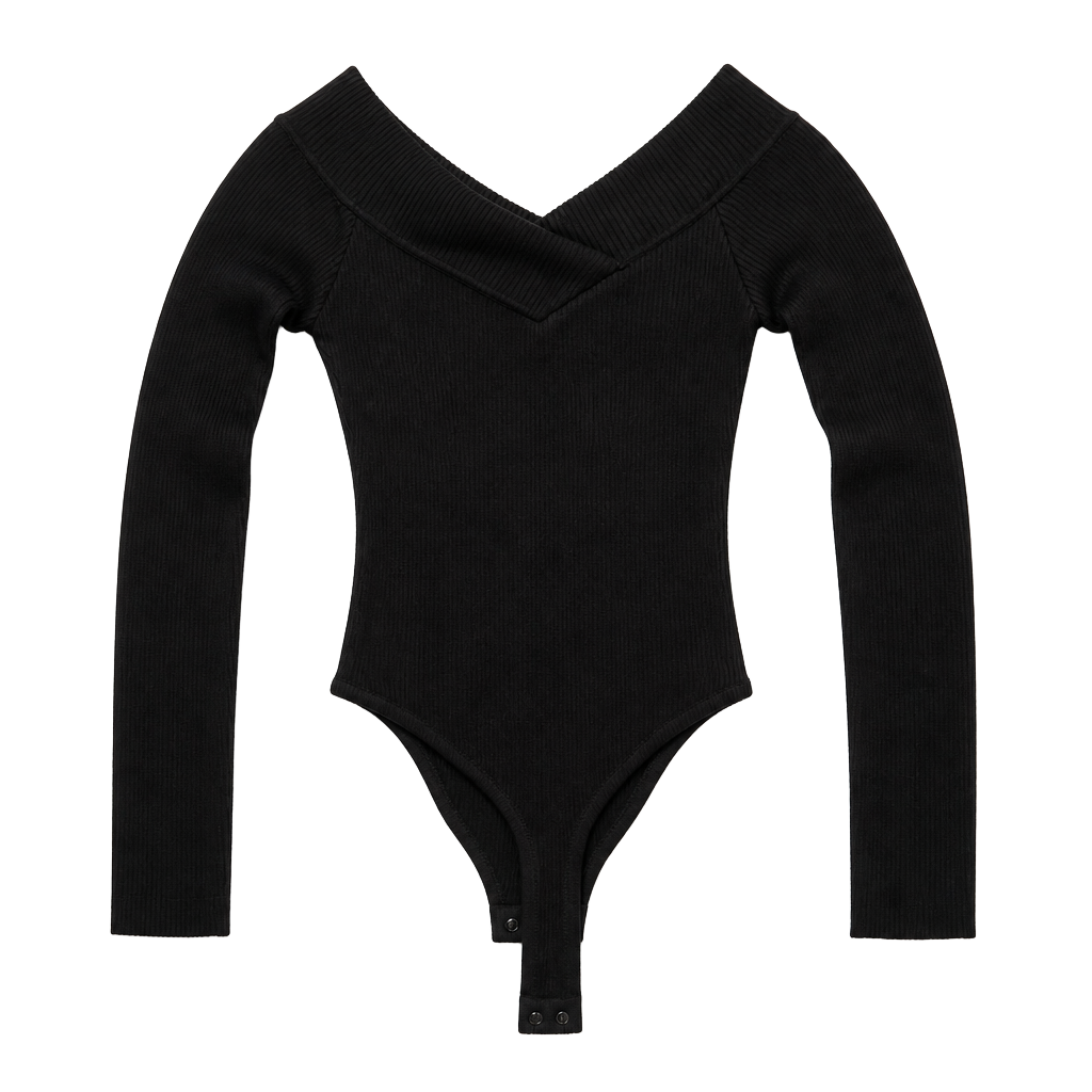 Fashion Nova Sam Sweater Bodysuit Black Size S 1