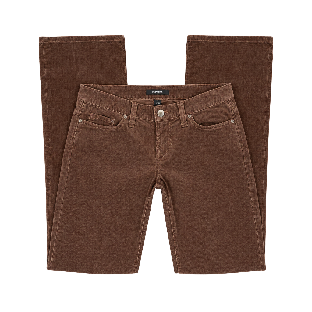 Express Y2K Brown Corduroy Flare Pants Low Rise Bootcut size 2 1