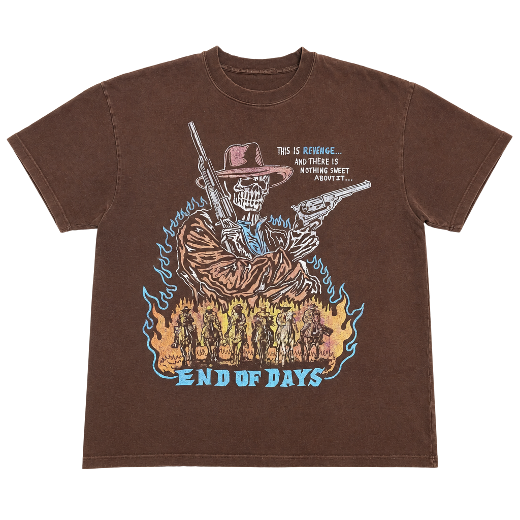 Warren Lotas End Of Days Revenge Cowboy Graphic T-Shirt Brown XXL 1