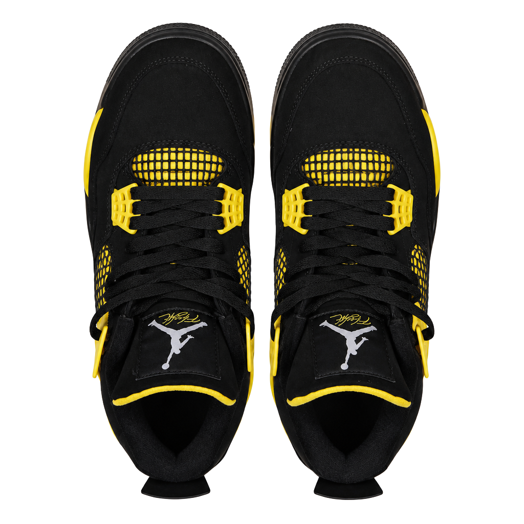 Jordan 4 Retro Thunder Black Tour Yellow Sneakers 1