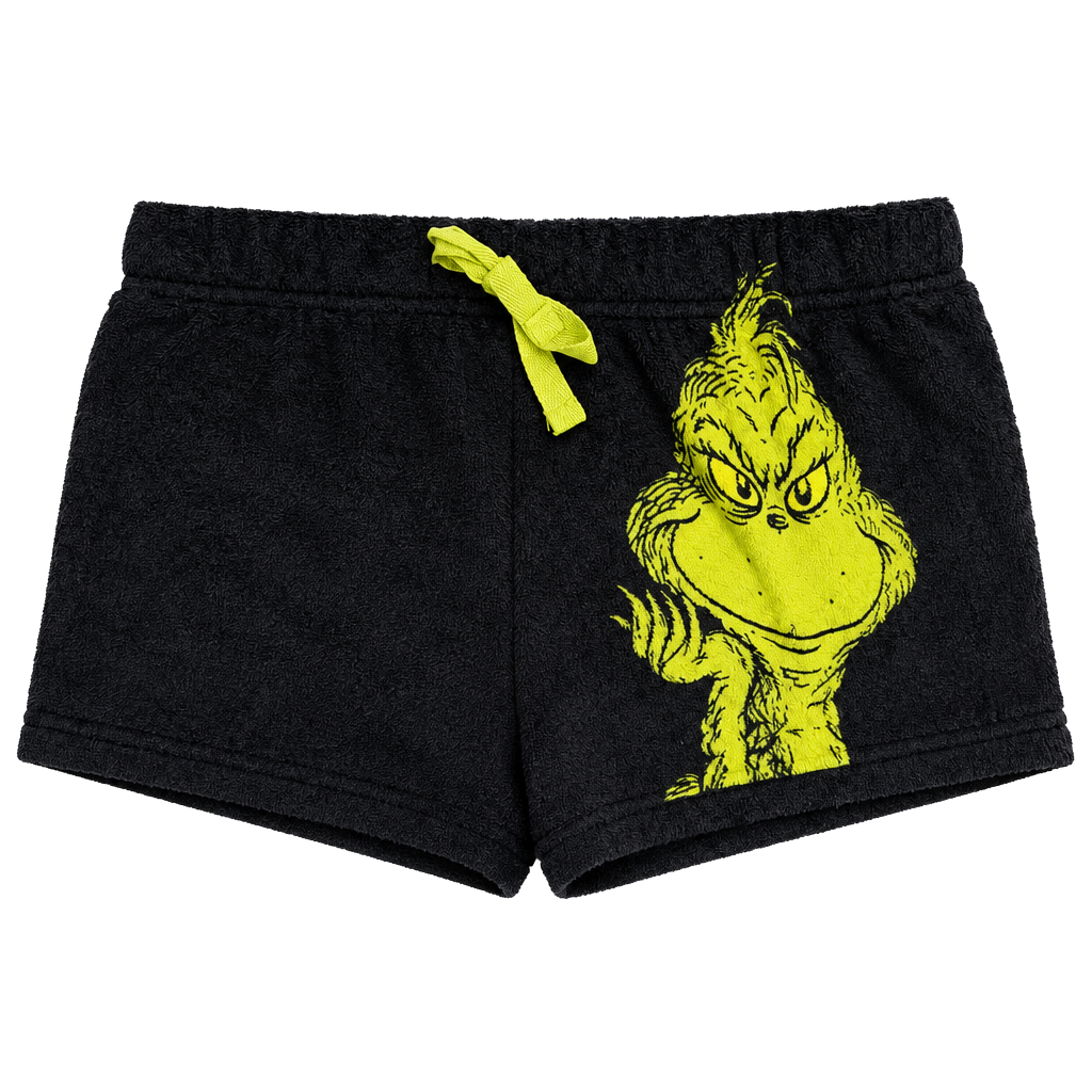 The Grinch Sleep Shorts Size S (4-6) Black Plush 1
