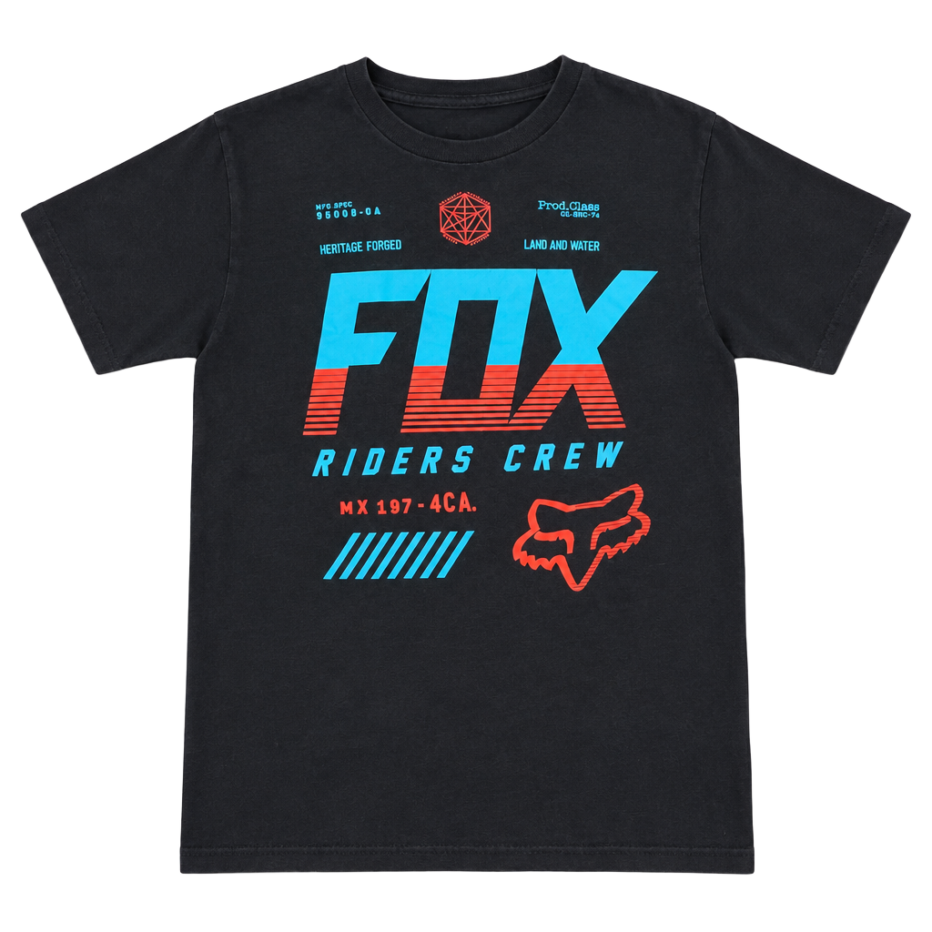 Fox Racing Riders Crew T-Shirt Size M Black Short Sleeve Graphic Tee 1