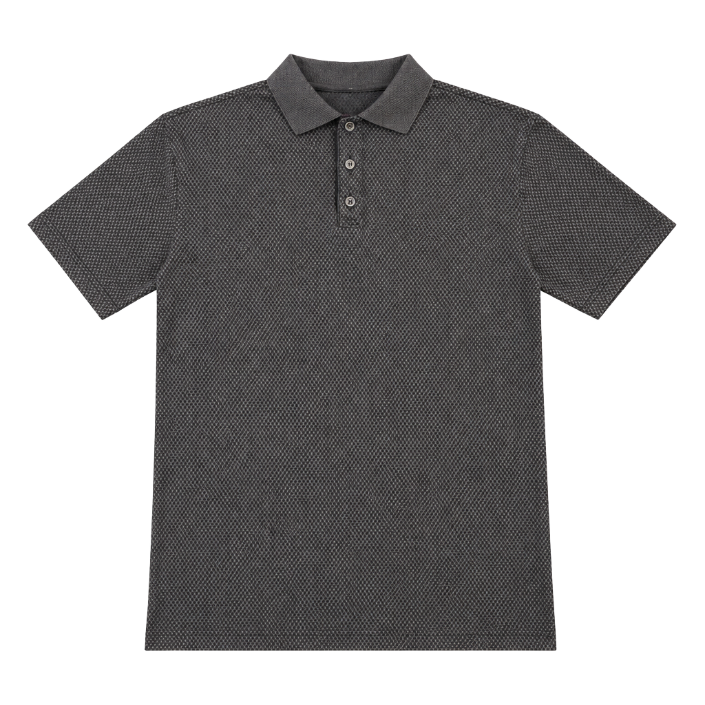 Callaway Golf Polo Shirt Size L Black Patterned Cotton Made in Italy 1