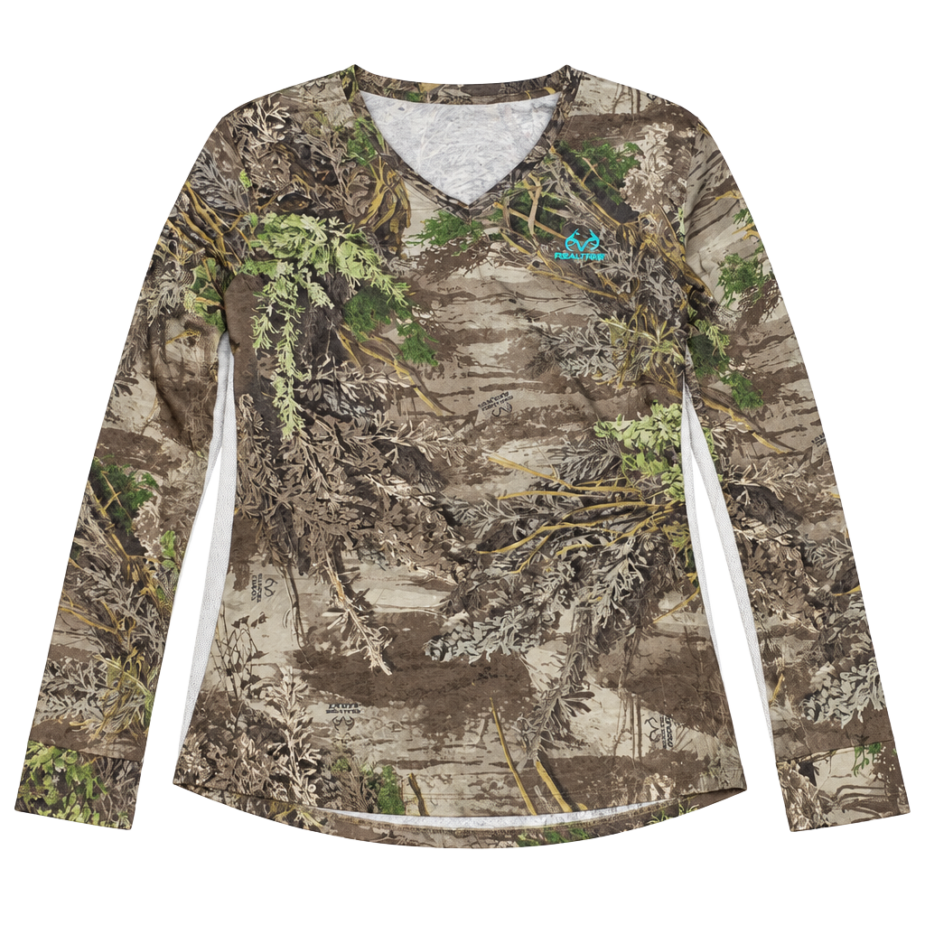 Realtree Max-1 T-Shirt Women's Size XL Brown Green Camouflage Long Sleeve Shirt 1
