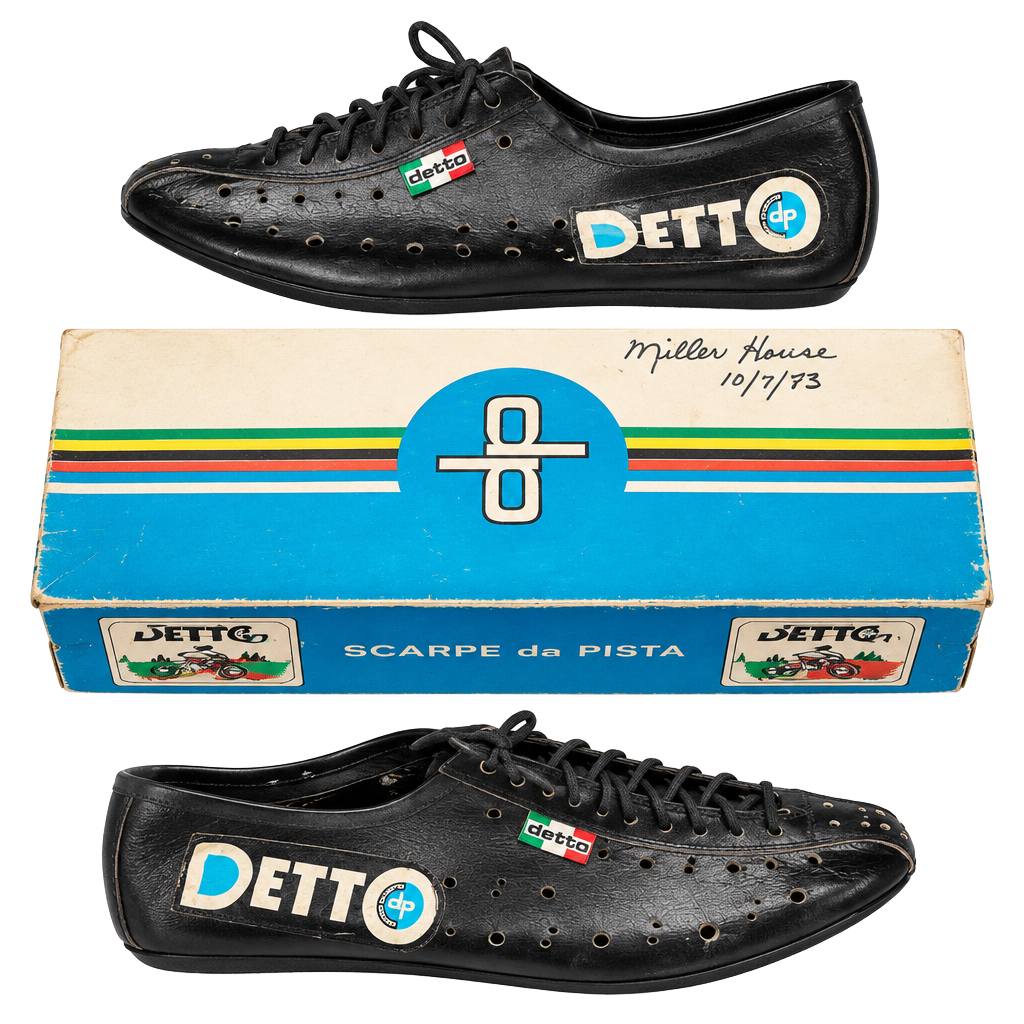Detto Pietro Cycling Shoes Black Leather Vintage 1