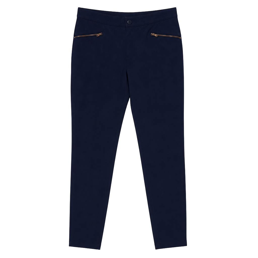 Athleta Size 10 Navy Blue Zip Pocket Skinny Pants 1