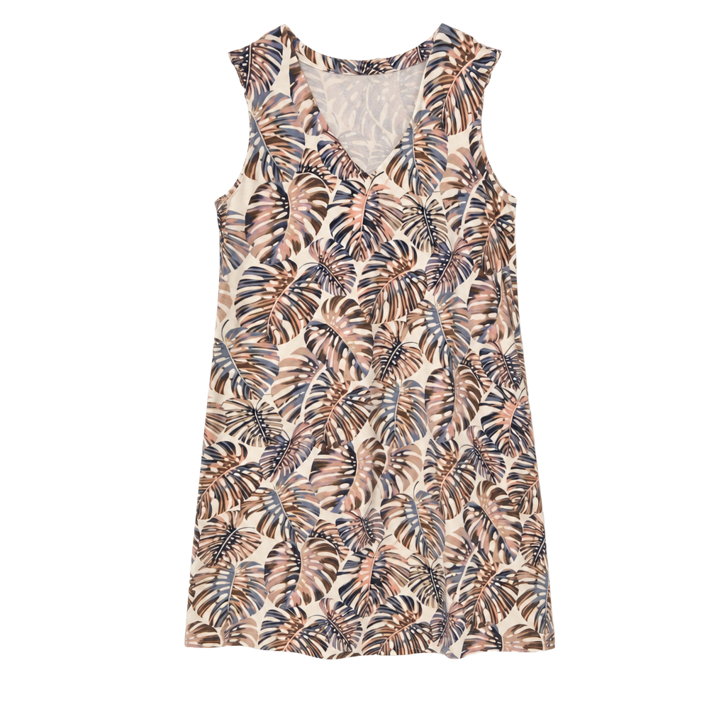 J. Jill Wearever Collection Sleeveless Palm Leaf Print Shift Dress 1
