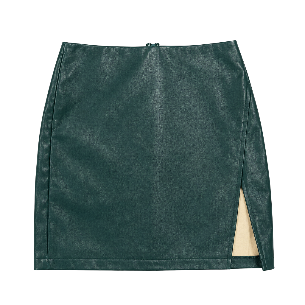 Showpo. In The Name Of Love Skirt Size US 4 Green Faux Leather 1
