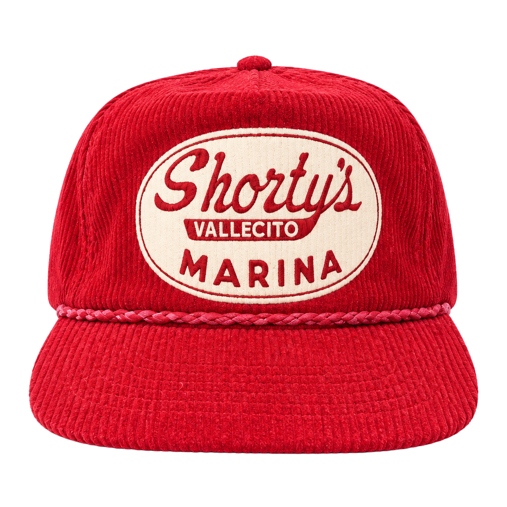 Vintage Shorty's Vallecito Marina Red Corduroy Snapback Hat 1