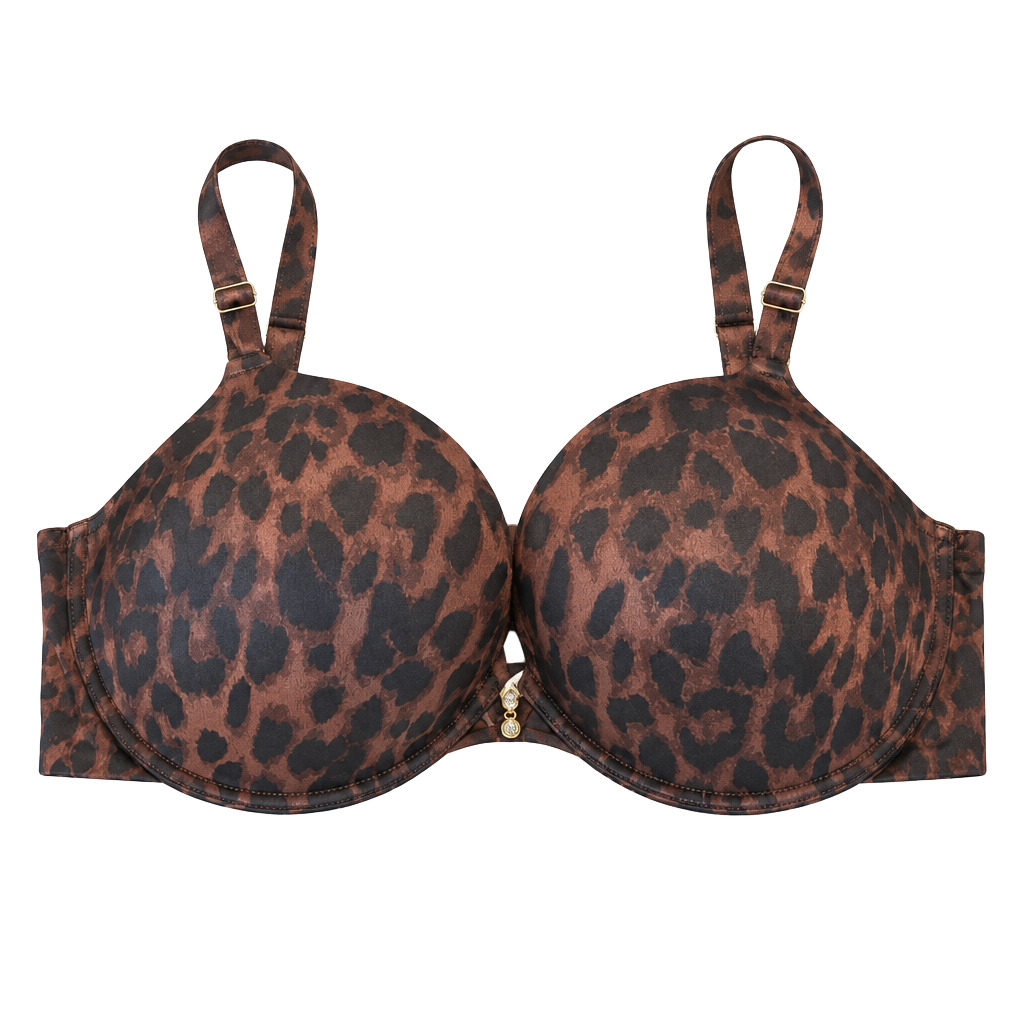 Victoria's Secret Bombshell Plunge Push-Up Bra Size 38D Leopard Print 1