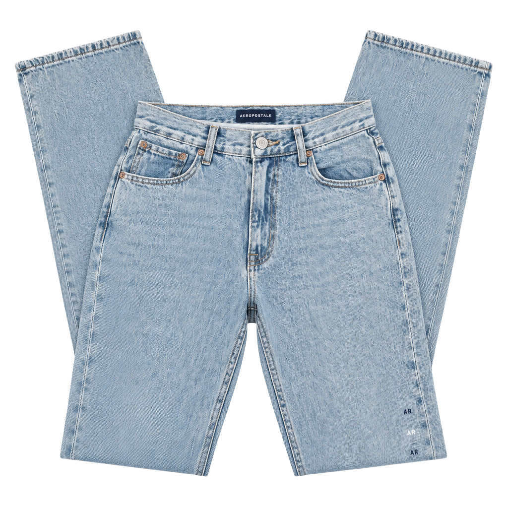 Aeropostale High Rise Baggy Jeans Size 4R Light Wash Non Stretch 1