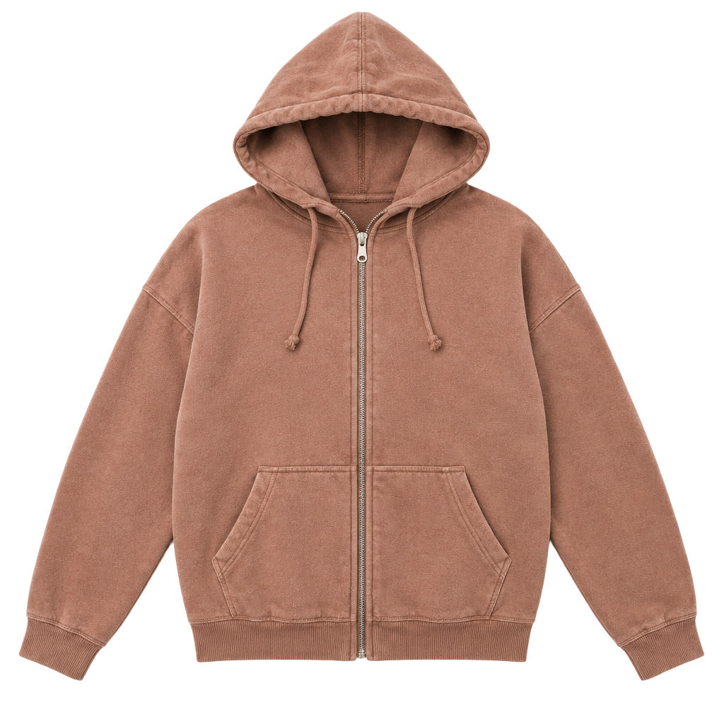 Aeropostale Zip Up Hoodie Size XS Brown Fleece Full Zip Pocket 1