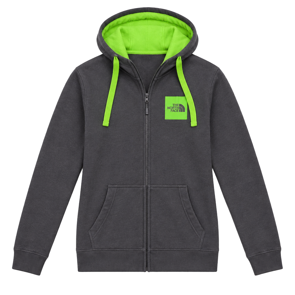 The North Face Surgent Full Zip Hoodie Size M Gray Green Sweatshirt 1