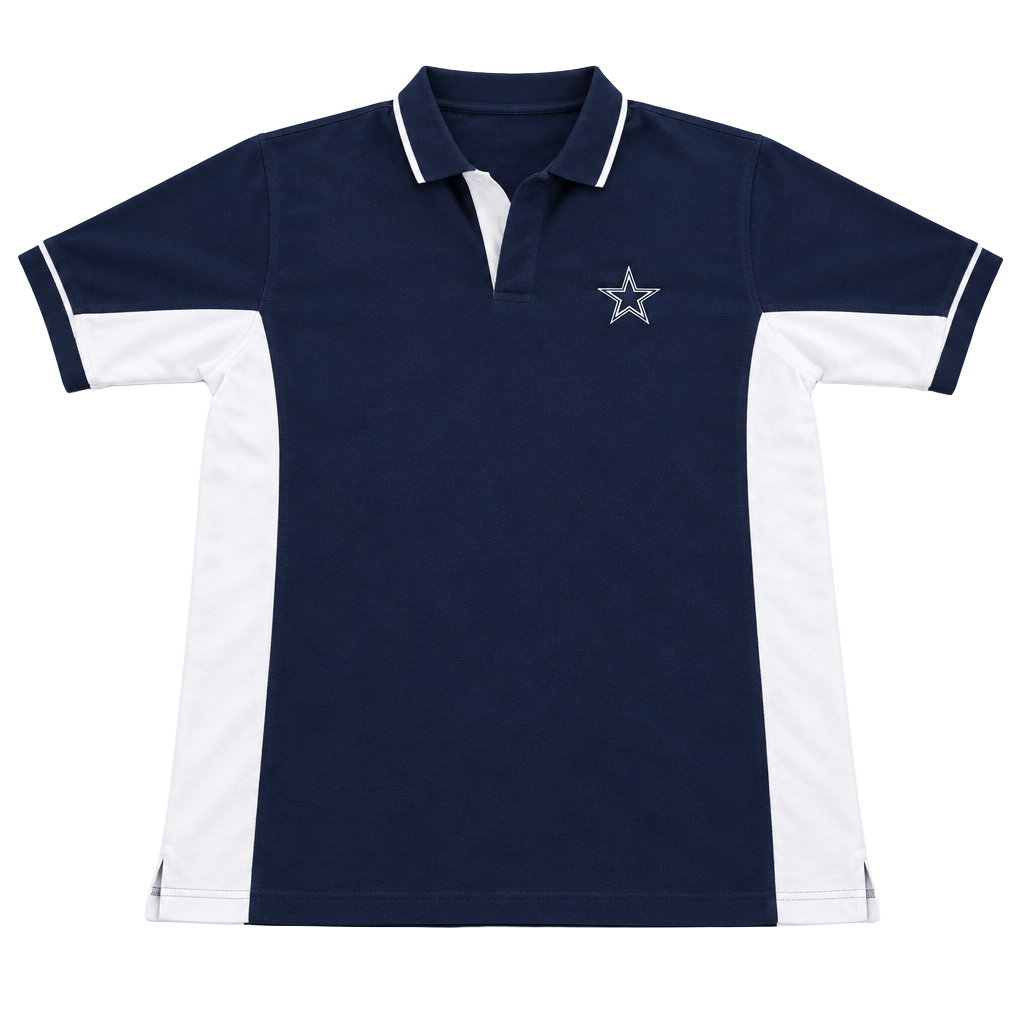 Reebok NFL Dallas Cowboys Polo Size L Blue White Moisture Wicking 1