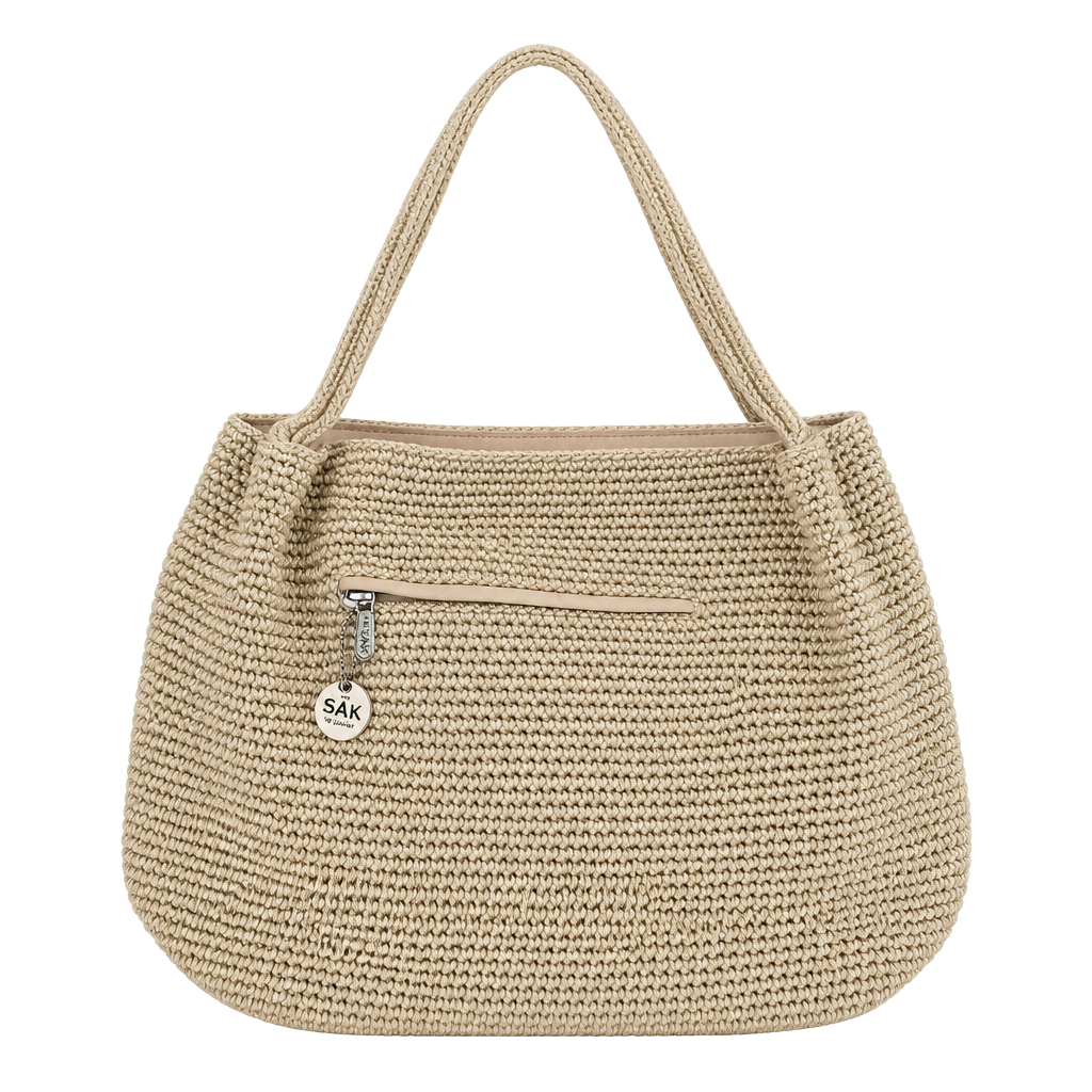 The Sak Crochet Hobo Bag Cream Shoulder Bag 1