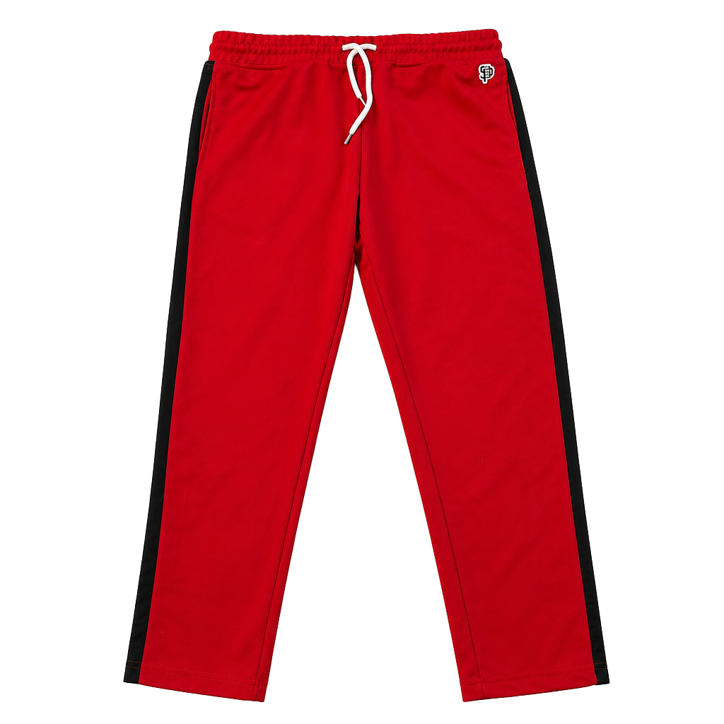 Southpole Track Pants Size L Red Black Side Stripe Joggers 1