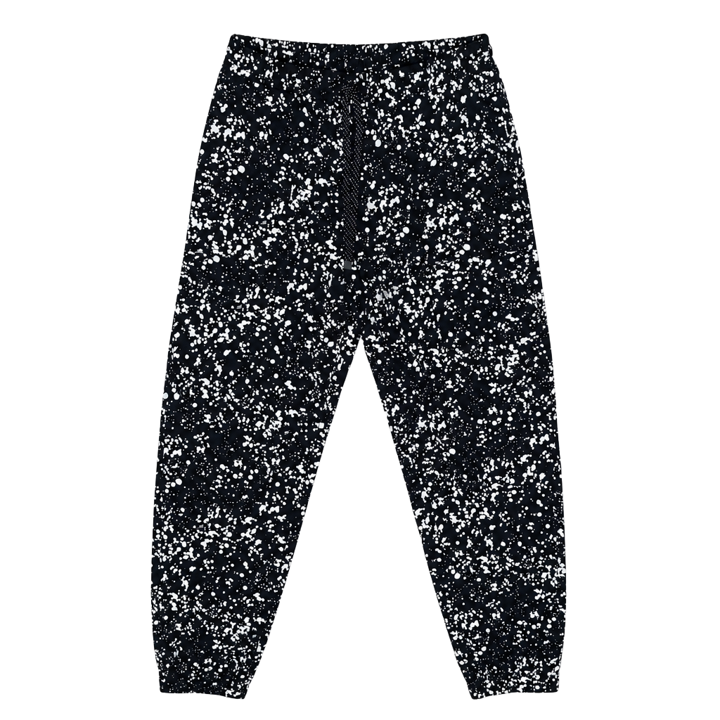 Fabletics Women's Black and White Paint Splatter Print Athletic Joggers 1