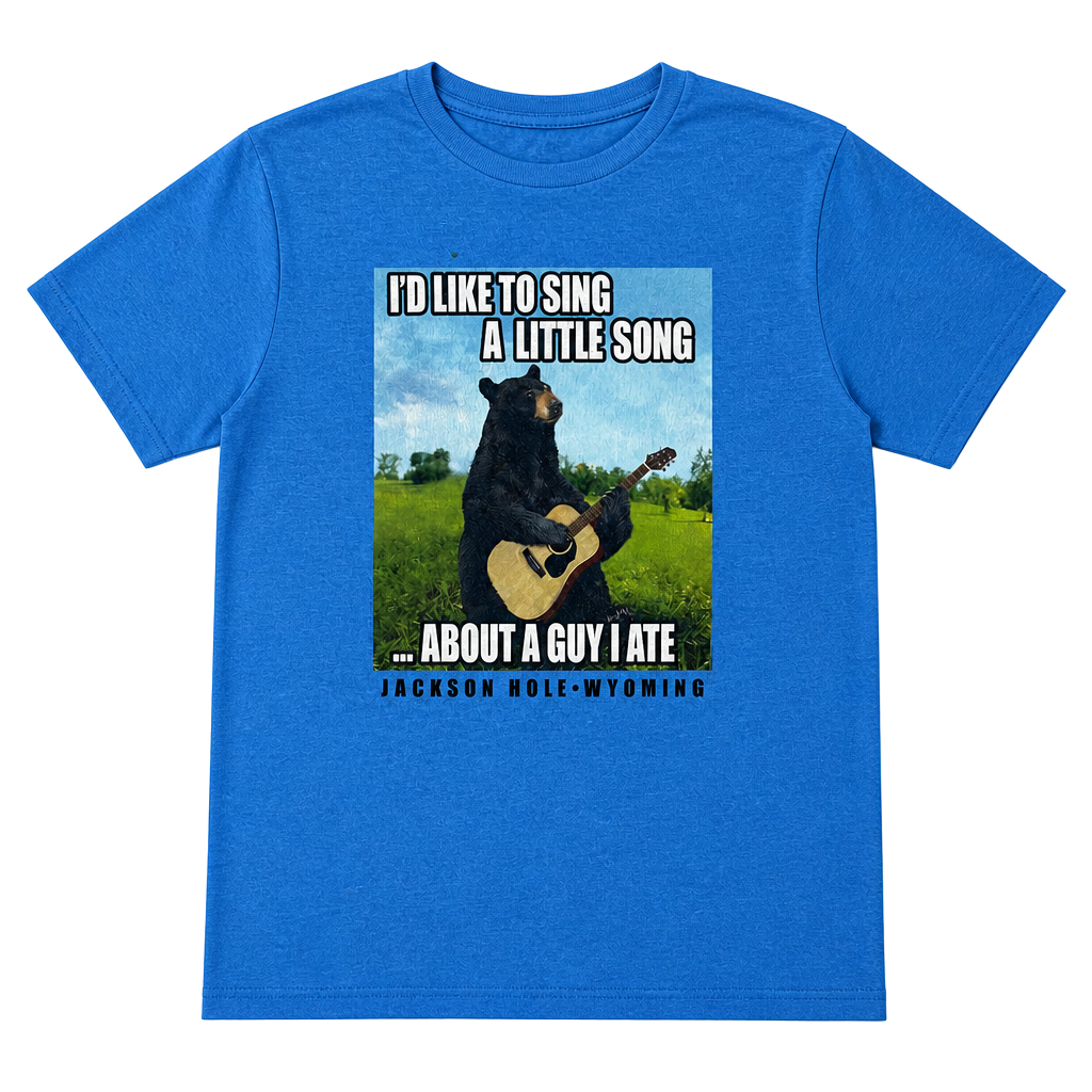 Jackson Hole Wyoming Bear Playing Guitar Graphic T-Shirt 1