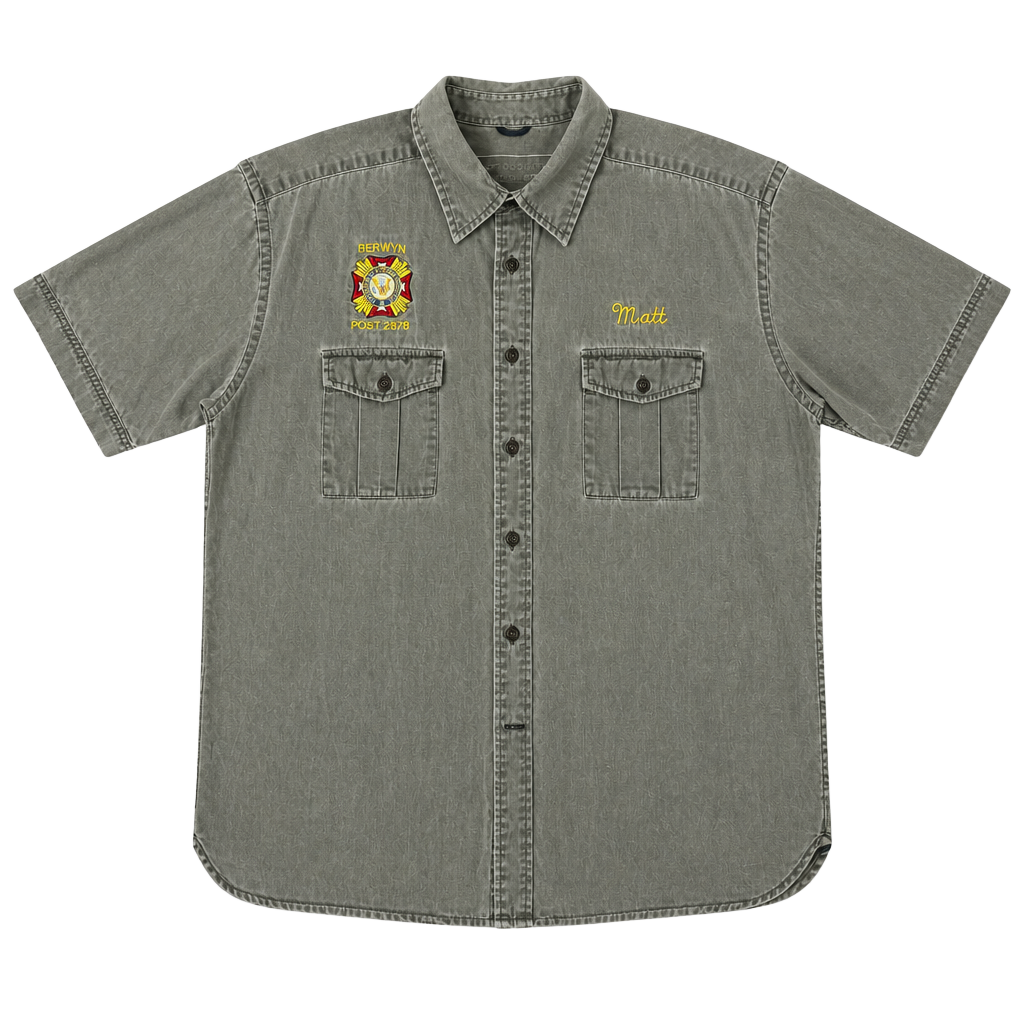 Dockers Men's XL Green Short Sleeve Button-Down Shirt 1