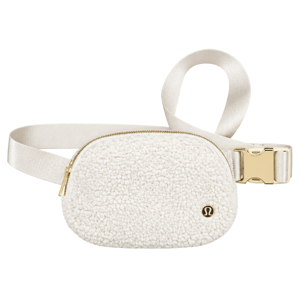 Lululemon Everywhere Belt Bag Fleece Natural Ivory Trench Gold Hardware 1