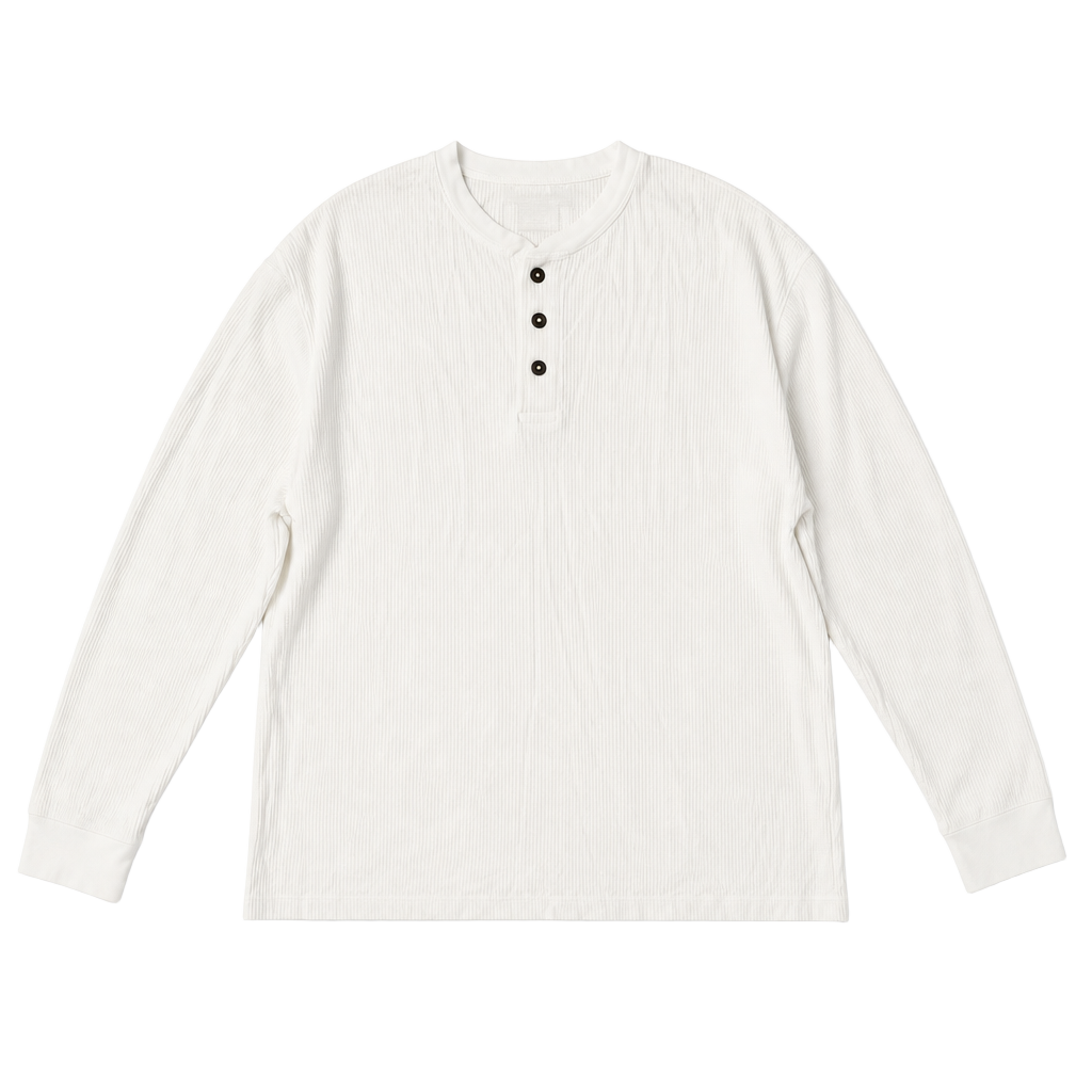 Seventh Avenue Men's White Waffle Knit Long Sleeve Henley Shirt Size XXL 1