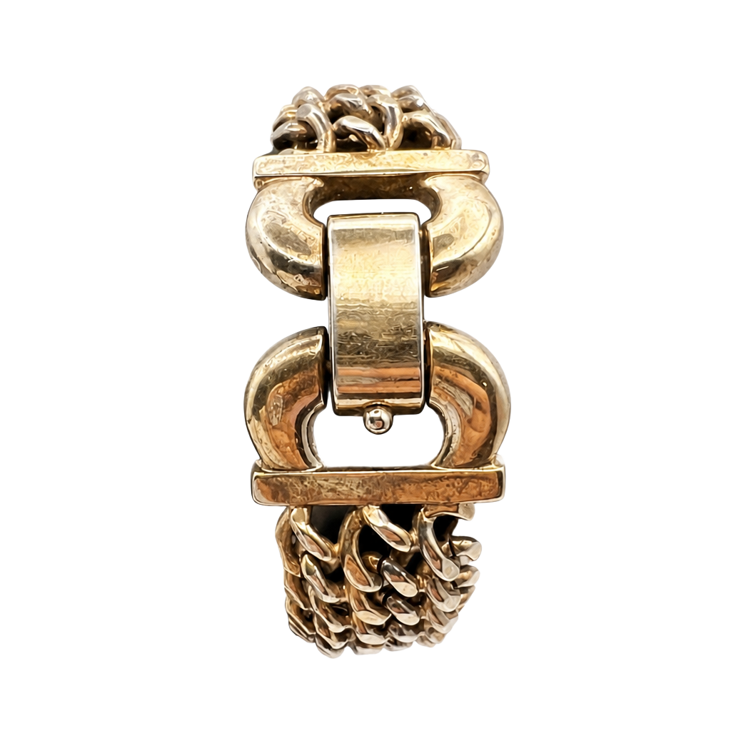 Vintage Multi-Strand Curb Chain Bracelet with Buckle Clasp 1
