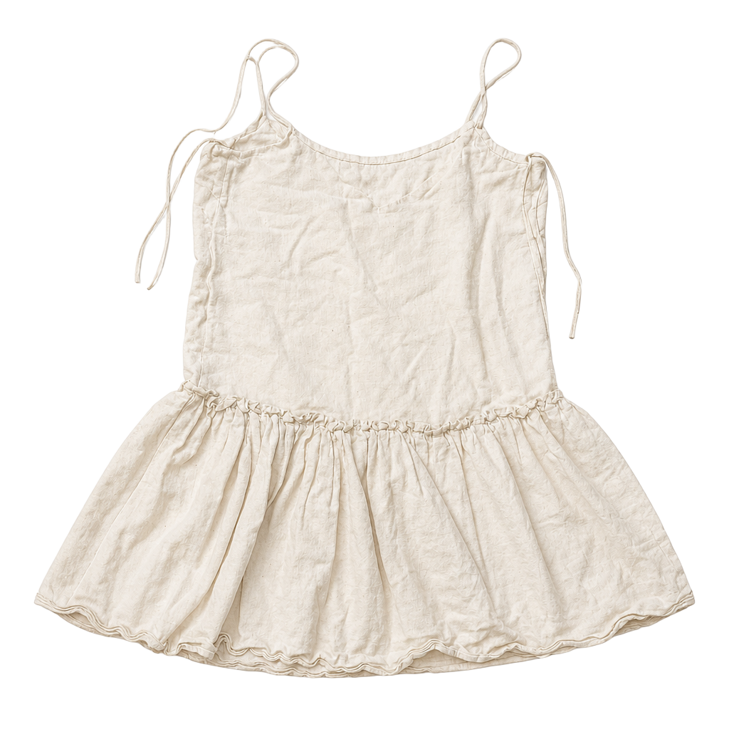 Primark Cream Cami Top with Drop Waist Peplum Hem 1