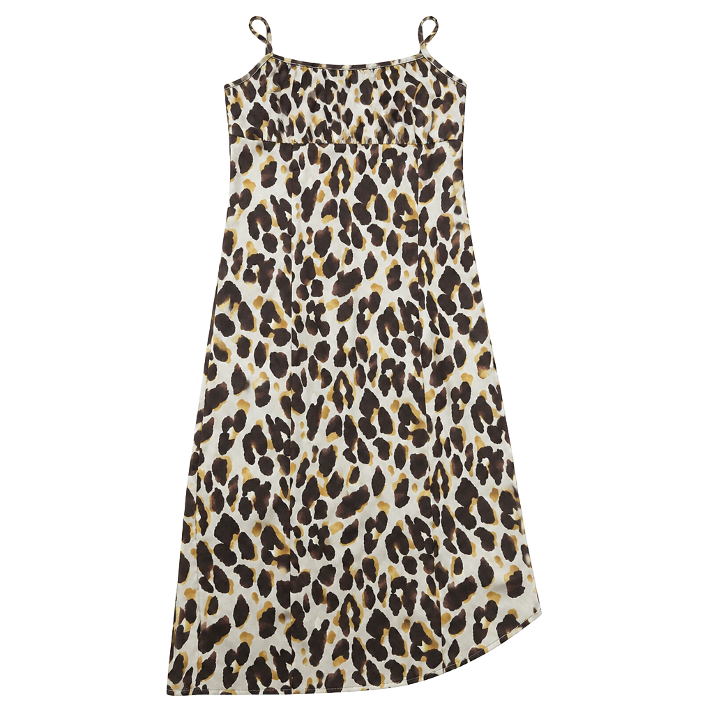 Forever 21 Satin Leopard Print Midi Dress 1