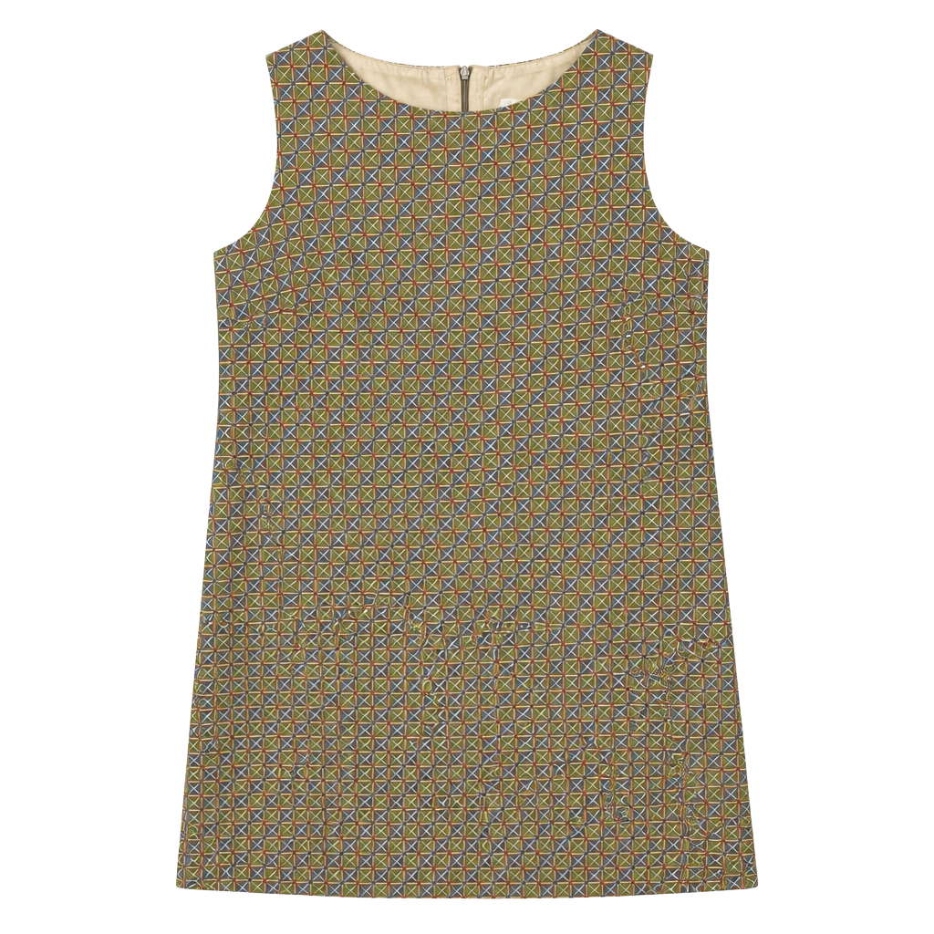 Vintage Gap Geometric Print Sleeveless Shift Dress Size 8 1